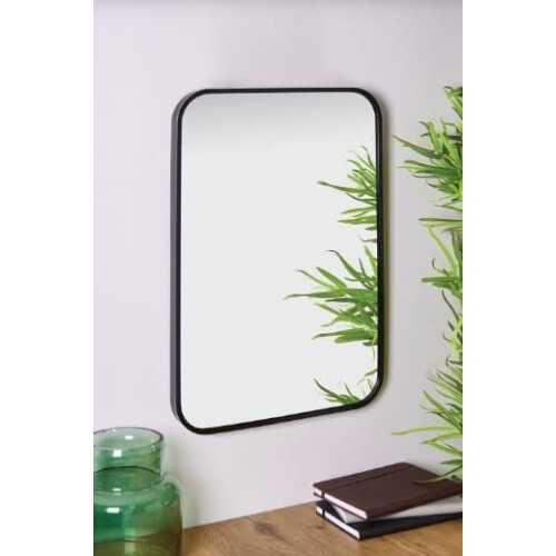 Camden Black Curved Aluminium Mirror 60x40Cm