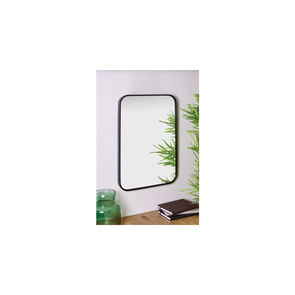 Biznest Camden Curved Metal Mirror 40X60cm Black