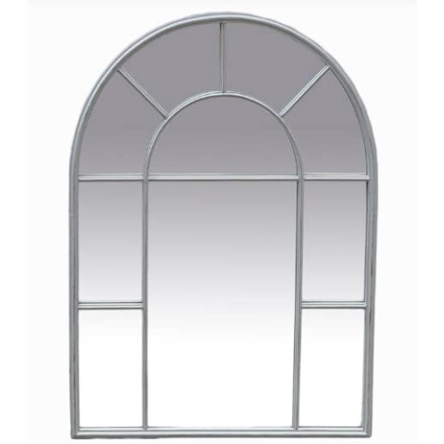 Vintage Grey Arch Window Mirror 115x85cm