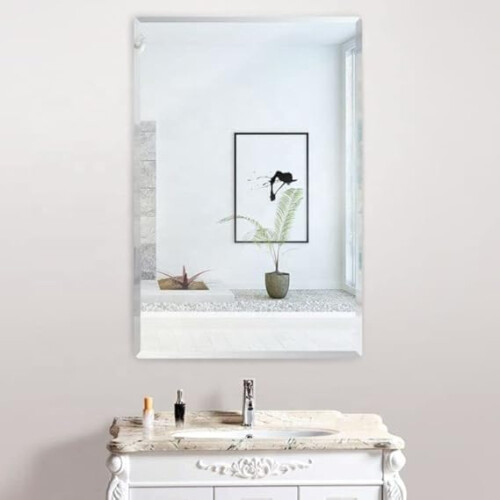 Frameless Mirror Modern Bevelled 50x70cm