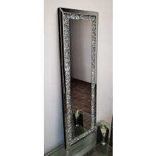Gatsby Crushed Diamond Glass Mirror Silver 40x120cm