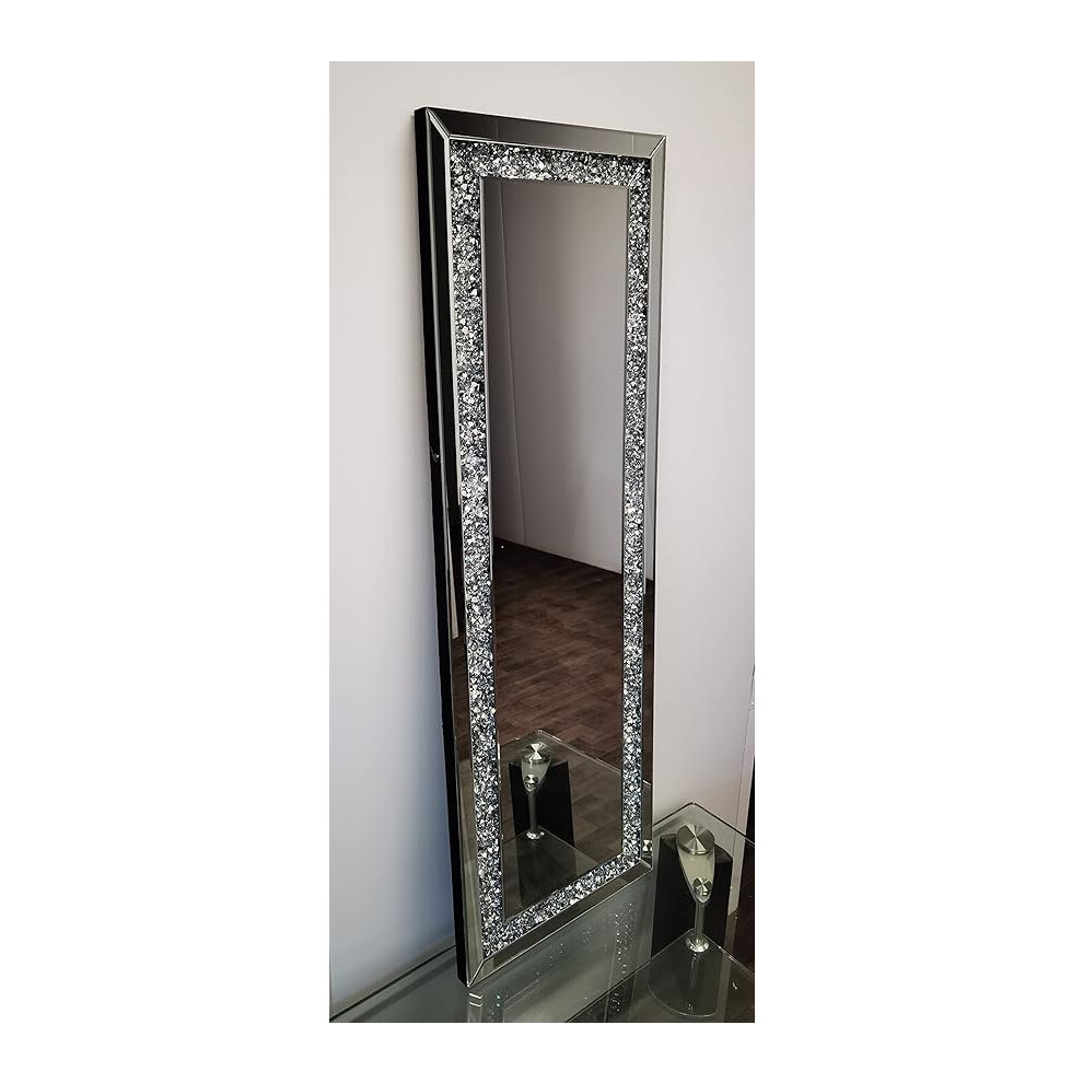 Biznest Gatsby Crushed Diamond Glass Mirror 40X120cm Silver