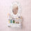 Oval Baroque Wall Mirror Chic White 54x44cm 2