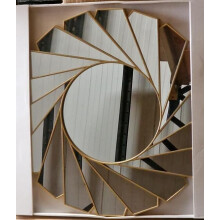 Round Mirror Gold Art Deco Swirl 61cm