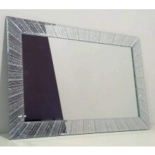 Silver Glitter Wall Mirror Frame 80x60CM