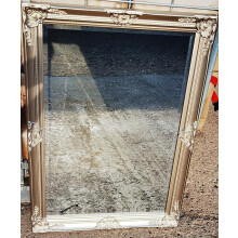 Antique Ornate Silver Mirror Chic 104x74cm
