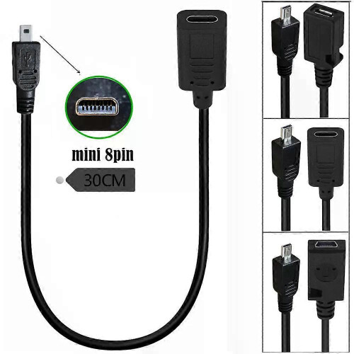 USB Type C 31 / Mini 5 Pin / Micro 5 Pin Female to 8 Pin Mini USB Male Data Sync Τροφοδοτικό