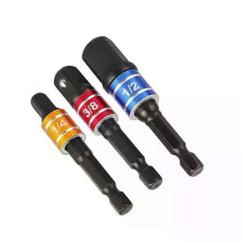 1 pc Drill Socket Adapter Driver With Hex Shank Extension Bar 1/4 3/8 1/2 Hand Held Driver Drill Driver