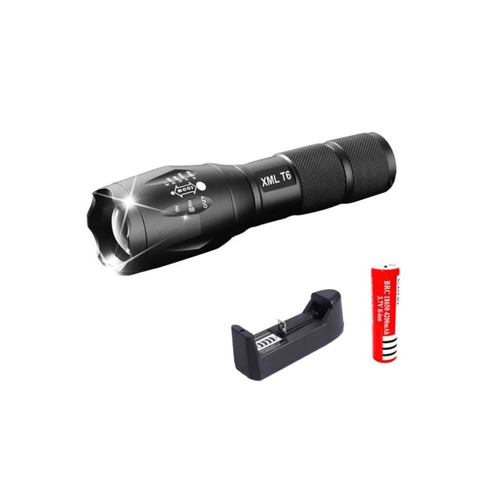 Sodial Rechargeable Led Flashlight Xml T6 4000 Lumens 18650 Battery Outdoor Camping