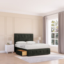 (Small Single, Dark Grey) Cambridge Dumfries Divan Bed Base ,No Drawers, 12" Footboard & 26" Struts Headboard