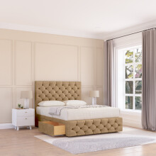 (Small Single, Light Brown) Watson Dumfries Divan Bed Base ,No Drawers, 12" Footboard & 26" Struts Headboard