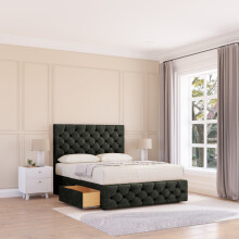(Small Single, Dark Grey) Watson Dumfries Divan Bed Base ,No Drawers, 12" Footboard & 26" Struts Headboard