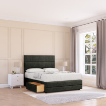 (Small Double, Dark Grey) Monaco Dumfries Bed Base ,No Drawers, 12" Footboard & 26" Struts Headboard