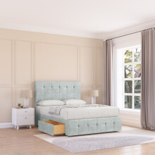 (Small Single, Silver) Cambridge Naples Divan Bed Base ,No Drawers, 12" Footboard & 26" Struts Headboard