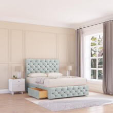 (Small Single, Silver) Watson Naples Divan Bed Base ,No Drawers, 12" Footboard & 26" Struts Headboard
