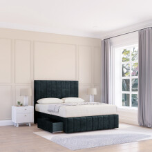 (Single, Black) California Naples Divan Bed Base ,No Drawers, 12" Footboard & 26" Struts Headboard