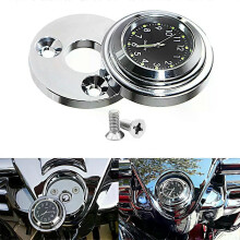 Chrome Fork Lock Kellon suojus vedenpitävä musta kellotaulu Harley Touring Road Kingille