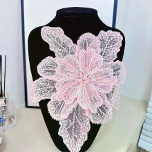3D Bloemenkant Patches Meerlaagse Applicatie Kledingstof Naaimateriaal DIY Handgemaakt Glanzende Avond