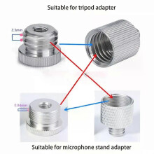 5 8 Inch Male To 1 4 Inch Female Mic Screw Tripod Stand Threaded Adapter Smooth Aluminum Alloy Leveler
