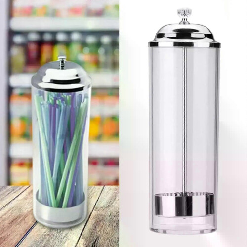 Porta cannucce in plastica trasparente e resistente, porta cannucce