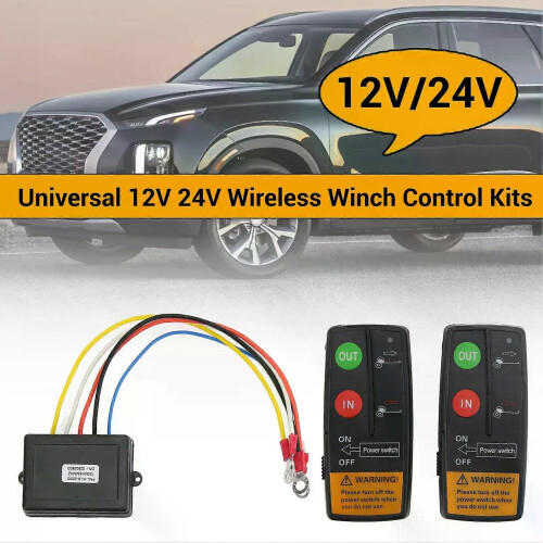Electric Winch Controller Wireless Winch Remote Control Kit 75ft Range 12V 24V High Sensitivity for