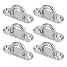 6Pcs 5mm Edelstahl Auge Platte Längliche Pad Auge Platte Metall Klammer Ring Haken Hardware