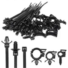 45 stücke Nylon Kabelbinder Wrap Feste Verschluss Clips Autos Montieren Draht Krawatte Clip Auto Schlauch