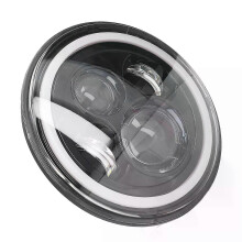 Faro anteriore universale per moto da 7 pollici, 6000K, robusto, a LED, luce anteriore ad alta luminosità,