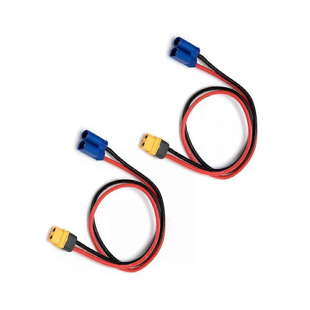 Lot de 2 câbles de charge XT60H femelle vers EC5 mâle, 14 AWG, 30 cm, adaptateur pour batterie d'avion,