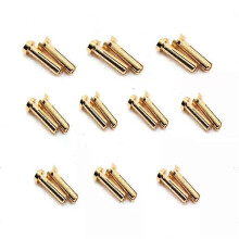 Neu 5/10/20 Pcs Vergoldet 40mm 18mm Runde Bullet Low Profile Männlich Weiblich Stecker Stecker für RC