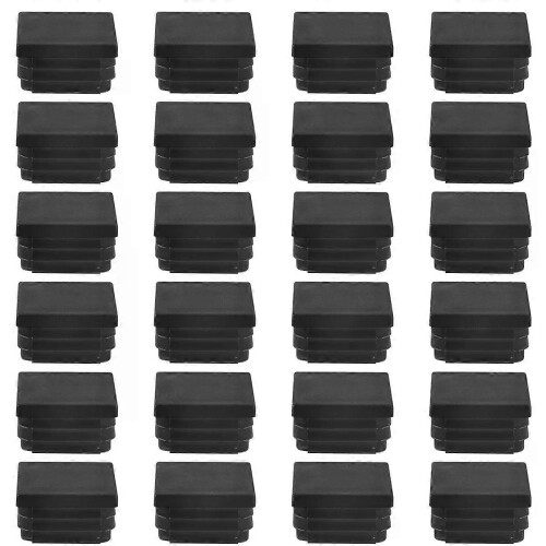 24 τεμ. 30mm x 30mm Πλαστικά ραβδωτά τετράγωνα άκρα καπάκια σωλ