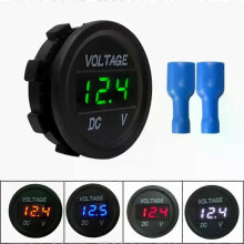 Auto moto voltmeter DC 5-48V mini digitálny vodotesný LED panelový tester s displejom, okrúhlym voltmetrom