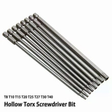 1 ks Torx skrutkovací bit 1/4 palcový stopka šesťhranná veterná vŕtacia hlava 200 mm skrutkový kľúč