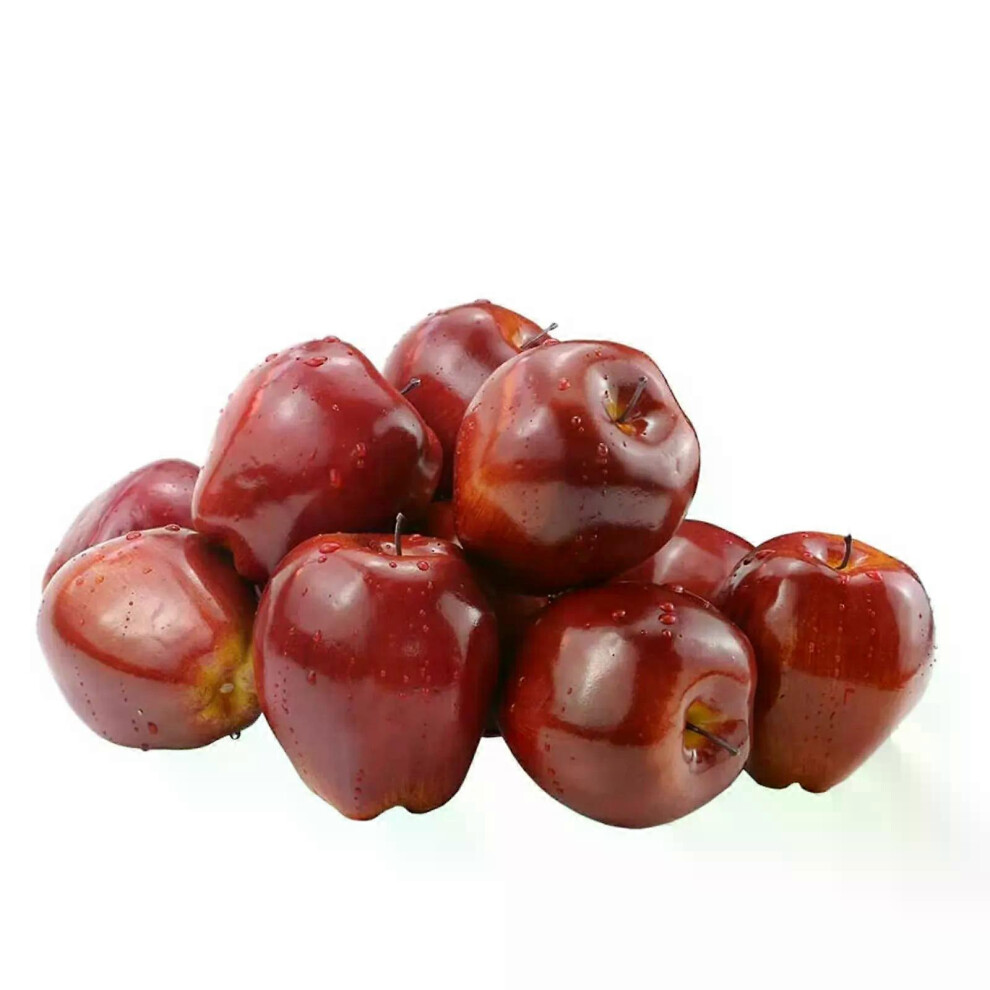 Lot de 10 pommes artificielles rouges pour décoration d'intérieur