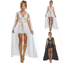 Disfraz de diosa griega antigua para mujer, disfraz de Halloween, disfraz de cosplay, conjunto con tocado.