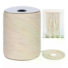 3 mm X 300 m Pramene Twisted Macrame Bavlnená šnúra na nástenné vešiaky na rastliny Remeslá Tkanie Priadza