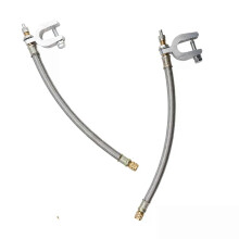 2x Flexible Braided Stainless Steel Extended Nozzle Hose Car Wheels Tyre Valve Stems Extensions Tube