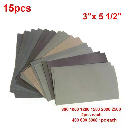 15 τμχ Φύλλα χαρτιού άμμου αυτοκινήτου Car Metal Glass Ceramics Γυαλόχαρ