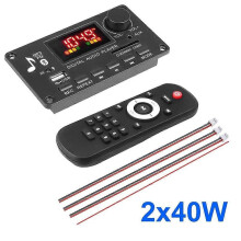 2*40W zosilňovač Bluetooth 50 MP3 WMA dekódovacia doska 5V-26V MP3 prehrávač do auta Podpora modulu