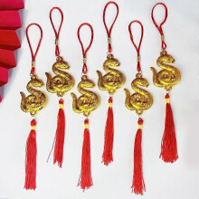 1Pc Year Of The Snake Επίχρυσο Πλαστικό Zodiac Snake μενταγιόν Lucky Masc