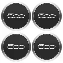 Ασημί 133mm Hubcap for Fiat 500 Wheels Central Hub Caps Set 68078419AC 68078421AC Dust Cover Wheel