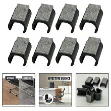 Lot de 8 patins de protection en forme de U pour chaise, protection du sol, réduction du bruit, ouverture