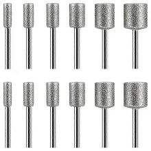 Set per intaglio della pietra, 12 punte diamantate per pietra, rocce, vetro, ceramica, utensili rotanti