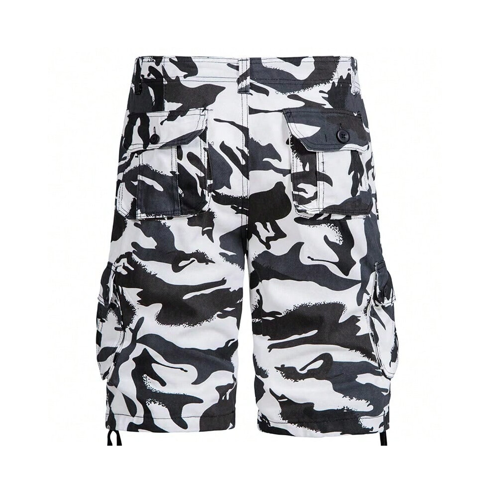 (002White camouflage, 36) Men's Camo Shorts Summer Casual Half Pants Camouflage Outdoor Sports Short Pants Side Pocket Cotton Breathable Shorts-image-OPC-PHMDF8V-NEW
