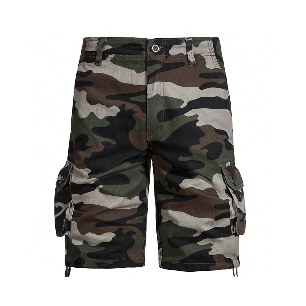 (002Green camo, 29) Men's Camo Shorts Summer Casual Half Pants Camouflage Outdoor Sports Short Pants Side Pocket Cotton Breathable Shorts-image-OPC-PHMDF9S-NEW