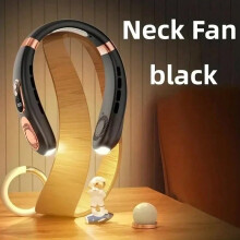 (black) Portable Neck Fan Personal 4000mah Bladeless Cooling Neck Fan Blow Cold Air Neck Cooler Wearable Fan Around Your Neck Adjustabl