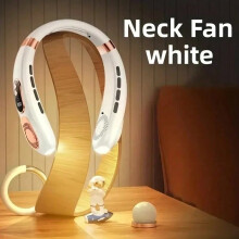 (white) Portable Neck Fan Personal 4000mah Bladeless Cooling Neck Fan Blow Cold Air Neck Cooler Wearable Fan Around Your Neck Adjustabl