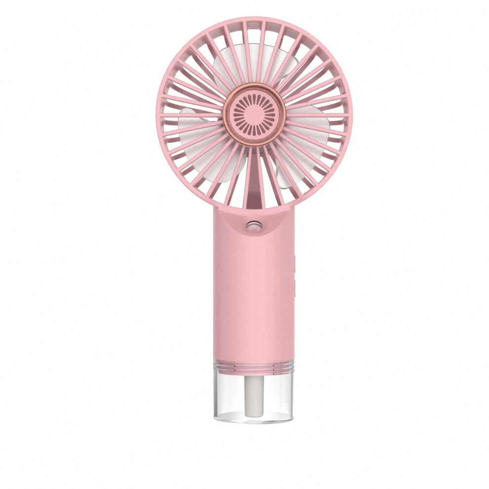 (Pink) Humidifying Water Replenishing Handheld Spray Fan Fast Charging Convenient Desktop USB Charging Mini Handheld Fan 2025 New-image-OPC-PHMF6FW-NEW