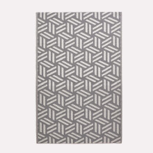 (120 x 180 cm) Homescapes Luna Geometric White & Grey Outdoor Rug