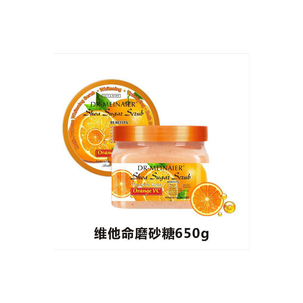 Skesrjtop Orange/Cream (Fresh Vc) Ice Arbutin Frosted Sugar Blackening Exfoliating Chicken Skin Bath Salt Bath Salt Coffee Scrub 650G